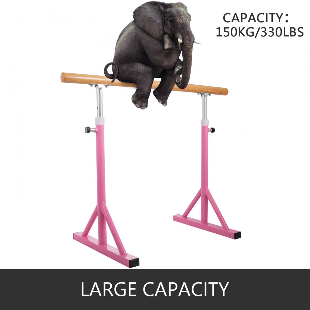 VEVOR Ballet Barre Dance Barre Fitness Ballet Bar Portable Freestanding Heavy Duty Dancing Stretching Ballet Barre Portable for Home(5FT,Pink)