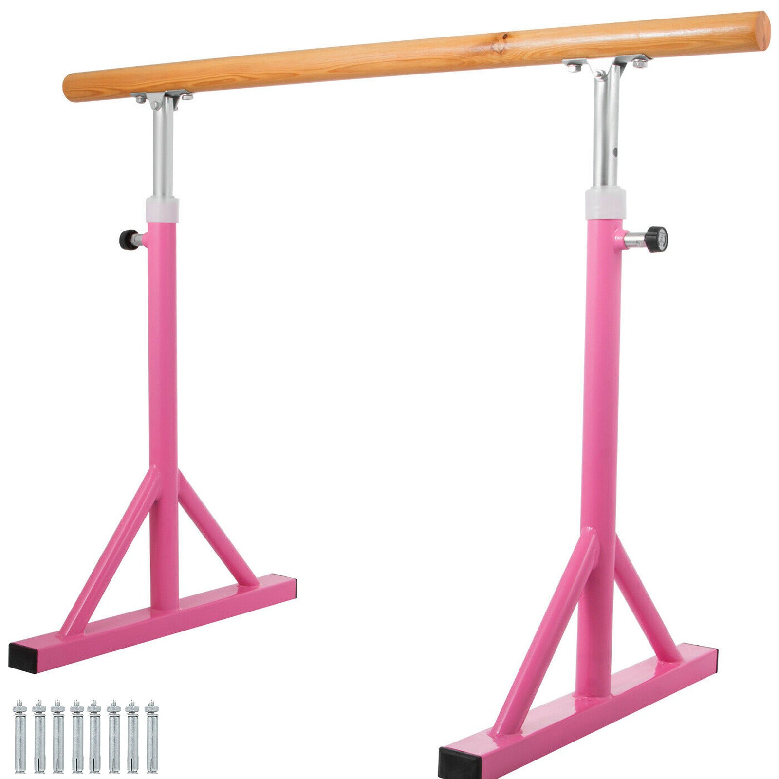 VEVOR Ballet Barre Dance Barre Fitness Ballet Bar Portable Freestanding Heavy Duty Dancing Stretching Ballet Barre Portable for Home(5FT,Pink)