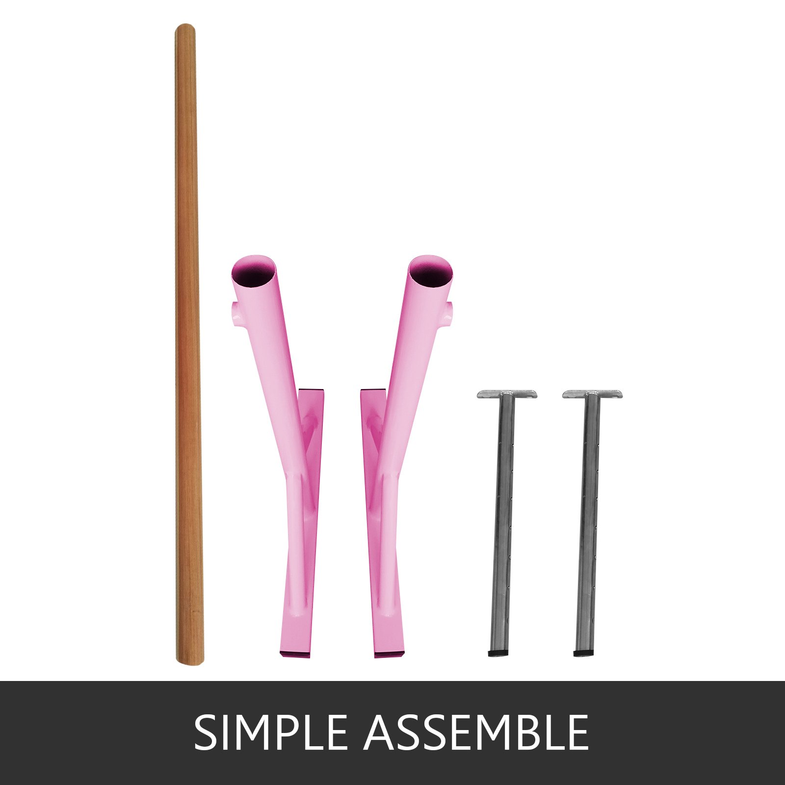VEVOR Ballet Barre Dance Barre Fitness Ballet Bar Portable Freestanding Heavy Duty Dancing Stretching Ballet Barre Portable for Home(5FT,Pink)