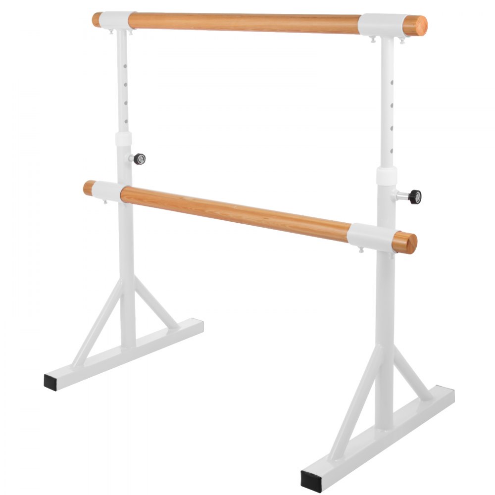VEVOR Ballet Barre Bar, Portable White Dance Bar, High Adjustable Freestanding Ballet Bar, Barre Exercise Equipment for Home and Gym, Stretching Dance bar. (Double-1.5m)