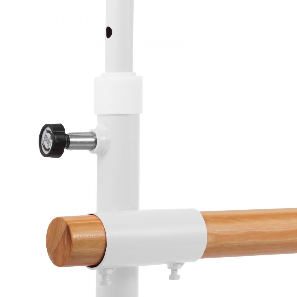 VEVOR Ballet Barre Bar, Portable White Dance Bar, High Adjustable Freestanding Ballet Bar, Barre Exercise Equipment for Home and Gym, Stretching Dance bar. (Double-1.5m)