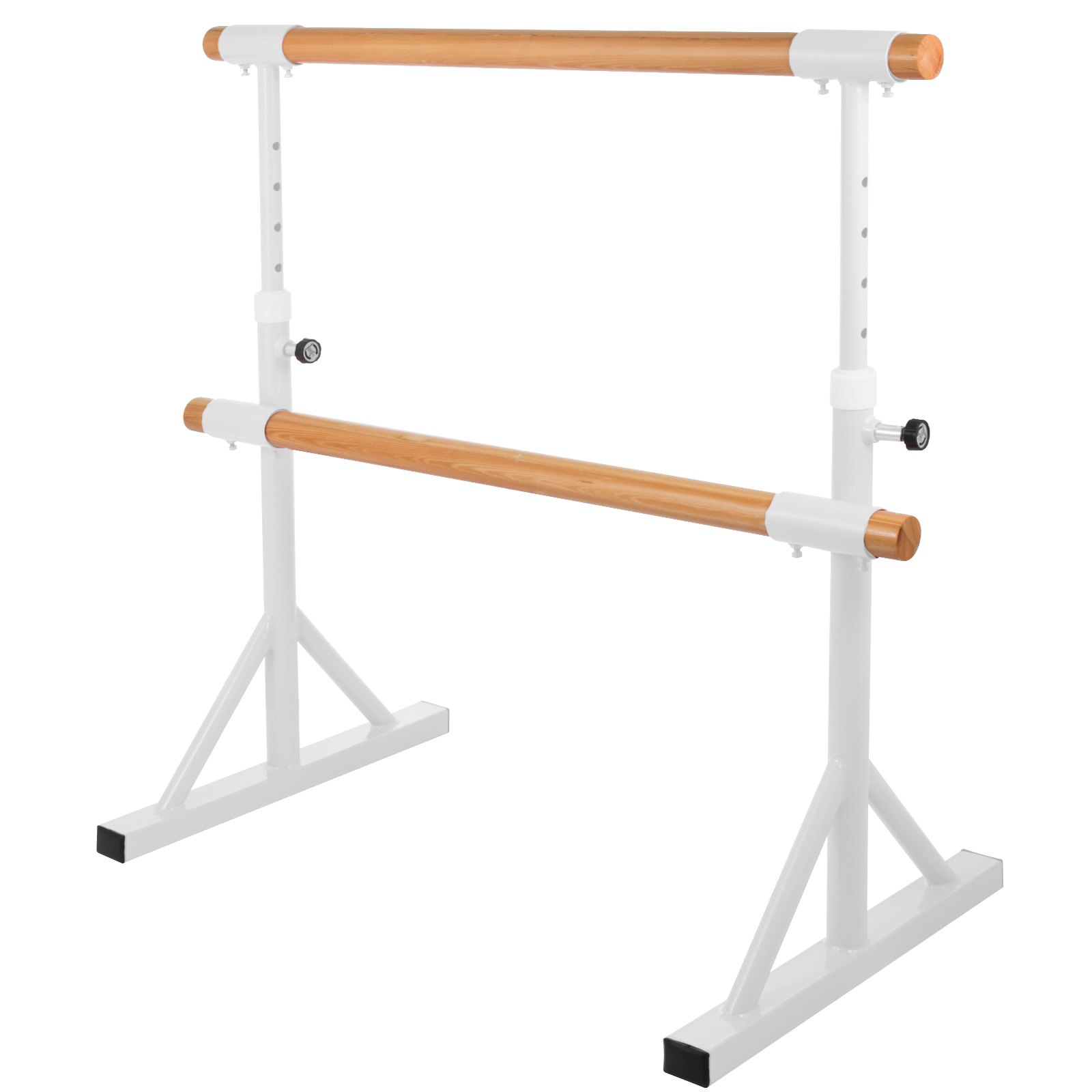 VEVOR Ballet Barre Bar, Portable White Dance Bar, High Adjustable Freestanding Ballet Bar, Barre Exercise Equipment for Home and Gym, Stretching Dance bar. (Double-1.5m)