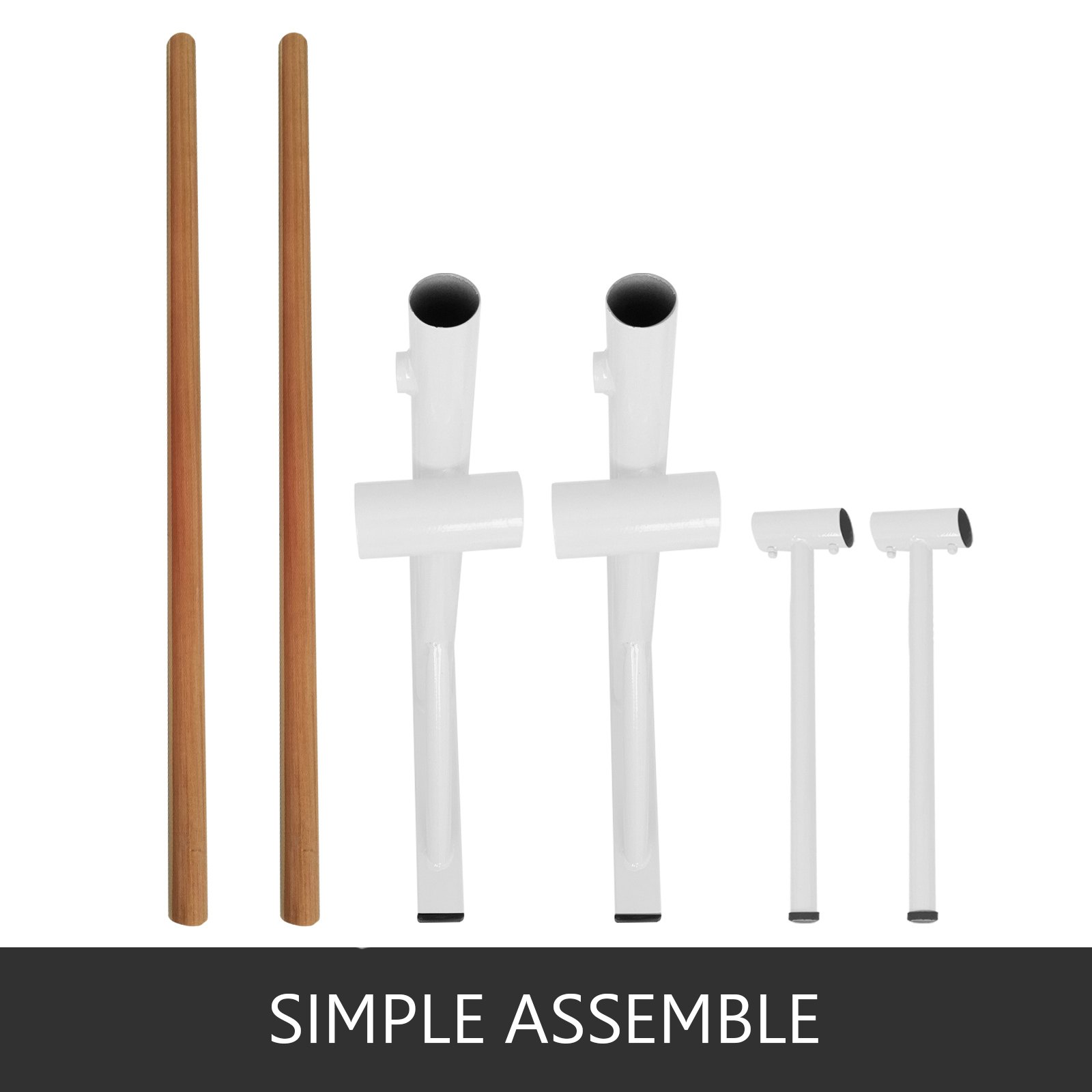 VEVOR Ballet Barre Bar, Portable White Dance Bar, High Adjustable Freestanding Ballet Bar, Barre Exercise Equipment for Home and Gym, Stretching Dance bar. (Double-1.5m)