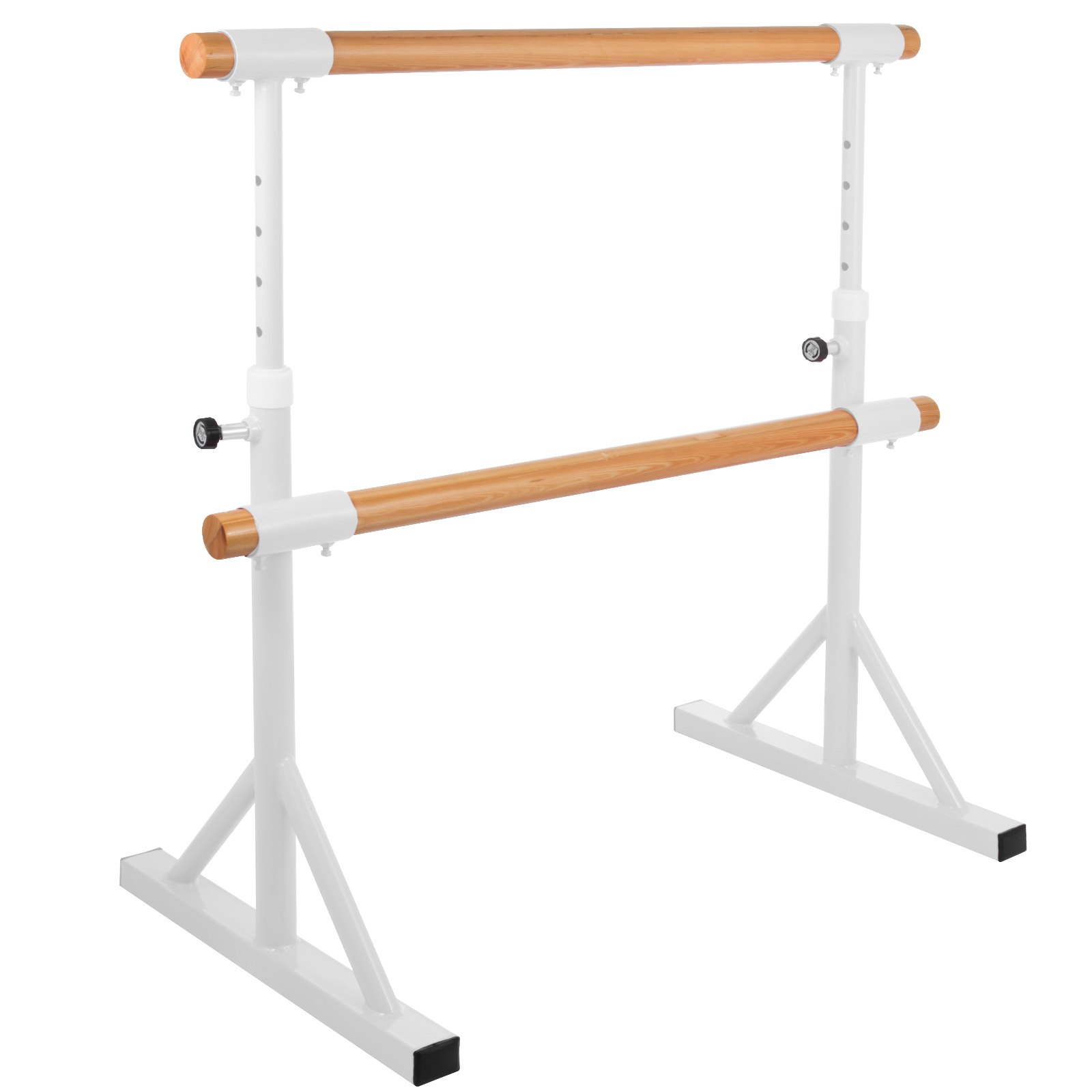 VEVOR Ballet Barre Bar, Portable White Dance Bar, High Adjustable Freestanding Ballet Bar, Barre Exercise Equipment for Home and Gym, Stretching Dance bar. (Double-1.5m)