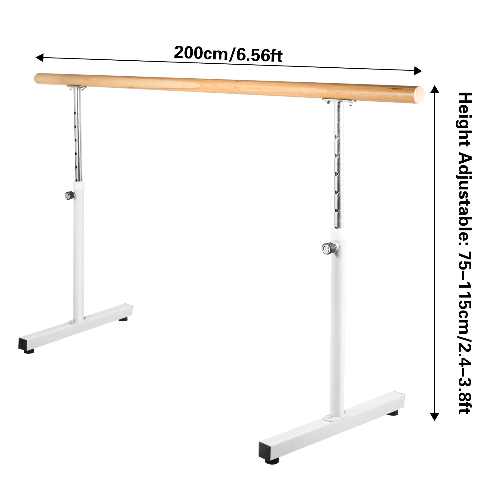 6.5FT Ballet Barre Freestanding Bar Single Leg Stretch Dance Training Adjustable