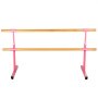VEVOR 6.5FT Length Double Ballet Barre,Portable Pink Dance Bar,Adjustable Height 2.5FT - 3.8FT, Freestanding Ballet Bar for Stretch, Balance, Pilates, Dance or Exercise