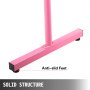 VEVOR 6.5FT Length Double Ballet Barre,Portable Pink Dance Bar,Adjustable Height 2.5FT - 3.8FT, Freestanding Ballet Bar for Stretch, Balance, Pilates, Dance or Exercise