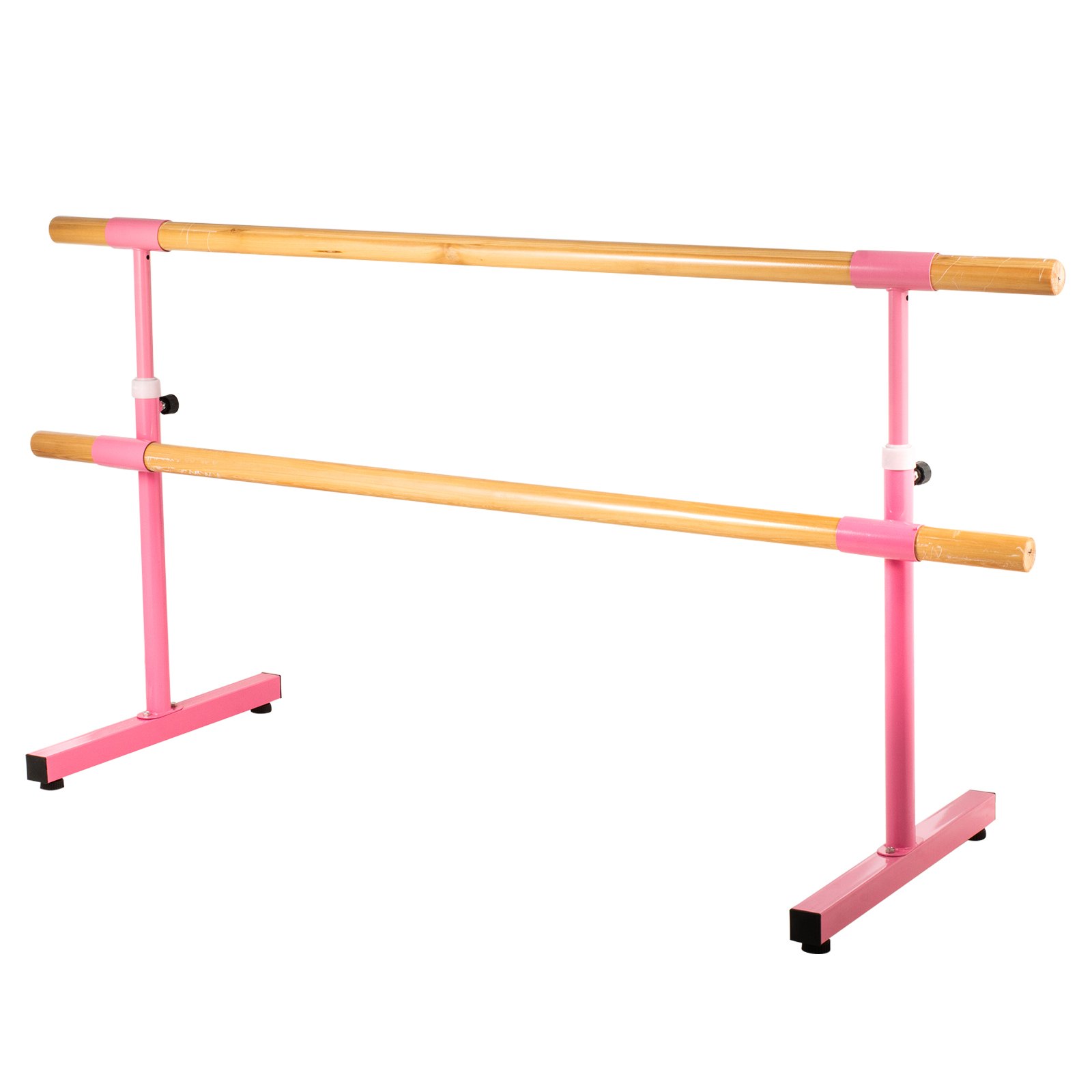 VEVOR Portable Ballet Barre Freestanding Ballet Bar Double Bar 2M Barre Bar Height-Adjustable Barre Bar Dance Ballet Barre Mobile Barre Ballet Bar Mobile Ballet Barre For Home Dance Studio(Pink,2m)