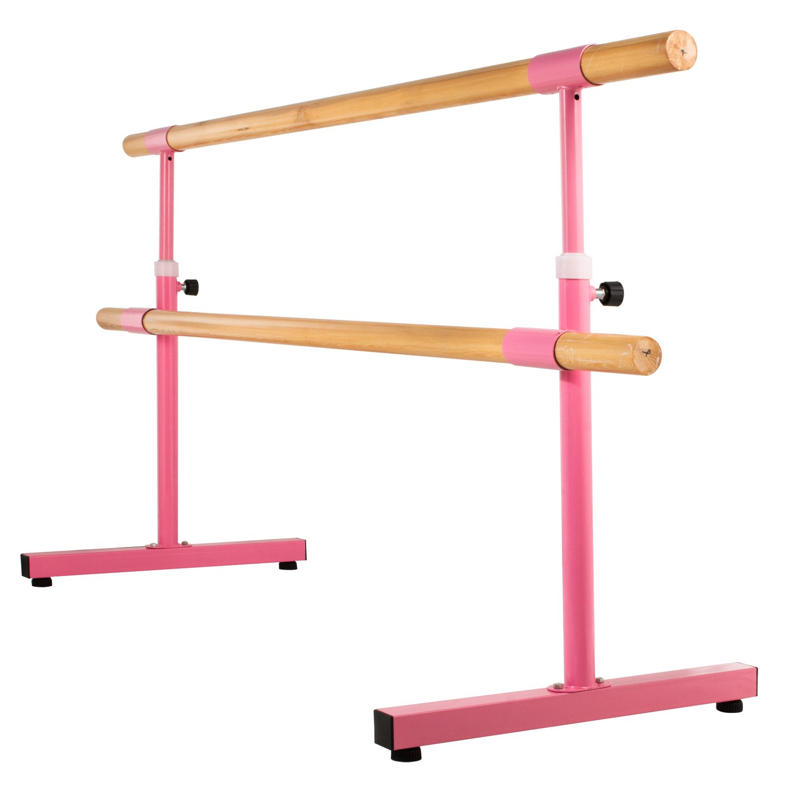 VEVOR Portable Ballet Barre Freestanding Ballet Bar Double Bar 2M Barre Bar Height-Adjustable Barre Bar Dance Ballet Barre Mobile Barre Ballet Bar Mobile Ballet Barre For Home Dance Studio(Pink,2m)
