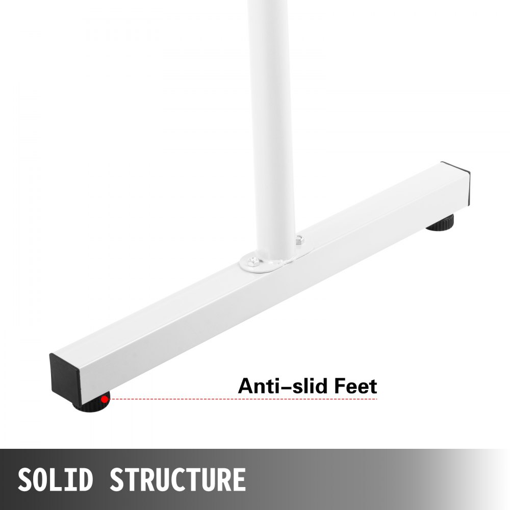 VEVOR 13FT Length Double Ballet Barre,Portable White Dance Bar,Adjustable Height 2.5FT - 3.8FT, Freestanding Ballet Bar for Stretch, Balance, Pilates, Dance or Exercise