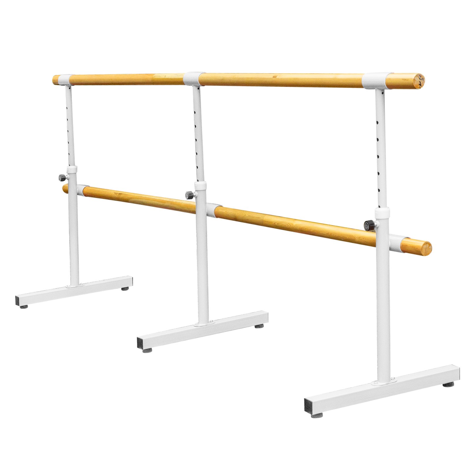 VEVOR 13FT Length Double Ballet Barre,Portable White Dance Bar,Adjustable Height 2.5FT - 3.8FT, Freestanding Ballet Bar for Stretch, Balance, Pilates, Dance or Exercise