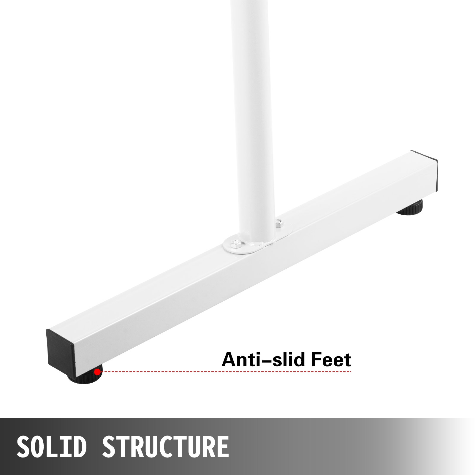 VEVOR 13FT Length Double Ballet Barre,Portable White Dance Bar,Adjustable Height 2.5FT - 3.8FT, Freestanding Ballet Bar for Stretch, Balance, Pilates, Dance or Exercise