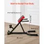 VEVOR Roman Chair Hyperextension Bench, 300 lbs Adjustable Extension Machine, Multi-Function Exercise Equipment for Glute, Hamstring, Lower Back, and Ab Workout, Fitness Weight Bench for Home Gym