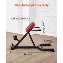 Roman Chair Back Extension Hyperextension Bench Multi-Function Adjustable Gym