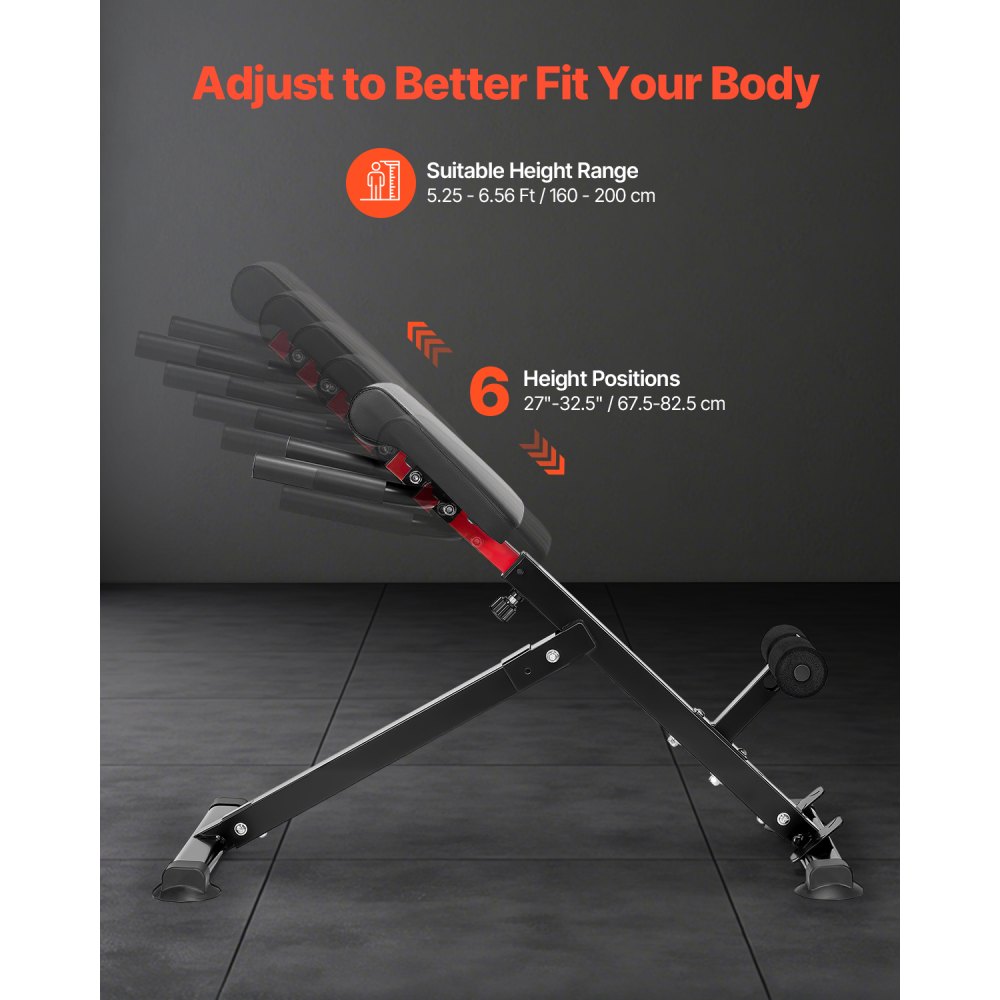 VEVOR Roman Chair Hyperextension Bench, 250 lbs Adjustable & Foldable Extension Machine, Multi-Function Exercise Equipment for Glute, Hamstring, Back, and Ab Workout, Fitness Weight Bench for Home Gym