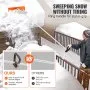 VEVOR Snow Roof Rake, 63.5 cm Plastic Blade Snow Removal Tool, 640.1 cm Reach Aluminium Handle, Superior Roof Shovel with Anti-Slip Handle Grip, Easy to Setup & Use for House Roof, Car Snow, Wet Leaves