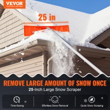 VEVOR-lumikattoharava, 25" muoviterä lumenpoistotyökalu, 21 jalkaa ulottuva alumiinikahva, ylivoimainen kattolapio liukuesteellä, helppo asentaa ja käyttää talon katolle, auton lumelle, märille lehdille