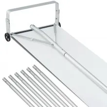 VEVOR Snow Roof Rake, 30ft Reach Aluminium Roof Shovel with Slide Cloth, Premium 19" Blade Snow Removal Tool, Safe on Roof with Roll Wheels, Anti-Slip Handle, Use for House Roof, Car Snow, Wet Leaves