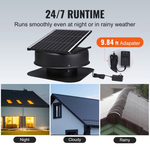 Attic Solar Air Vent Solar Panels Solar Roof Exhaust Vent VEVOR