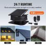 VEVOR solar attic fan with 24/7 runtime, runs in night, cloudy, and rainy conditions. comes with 9.84 ft adapter.