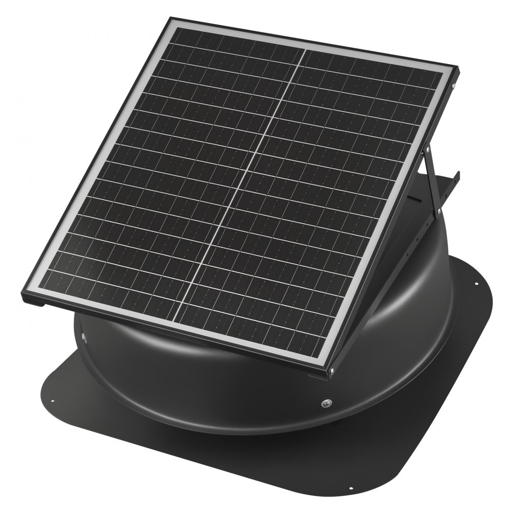 VEVOR Roof Attic Exhaust Fan, 42W Smart Solar Roof Ventilation Fan with Thermostat, Remote Control, 2800 CFM Airflow Built-in Brushless DC Motor for Cooling