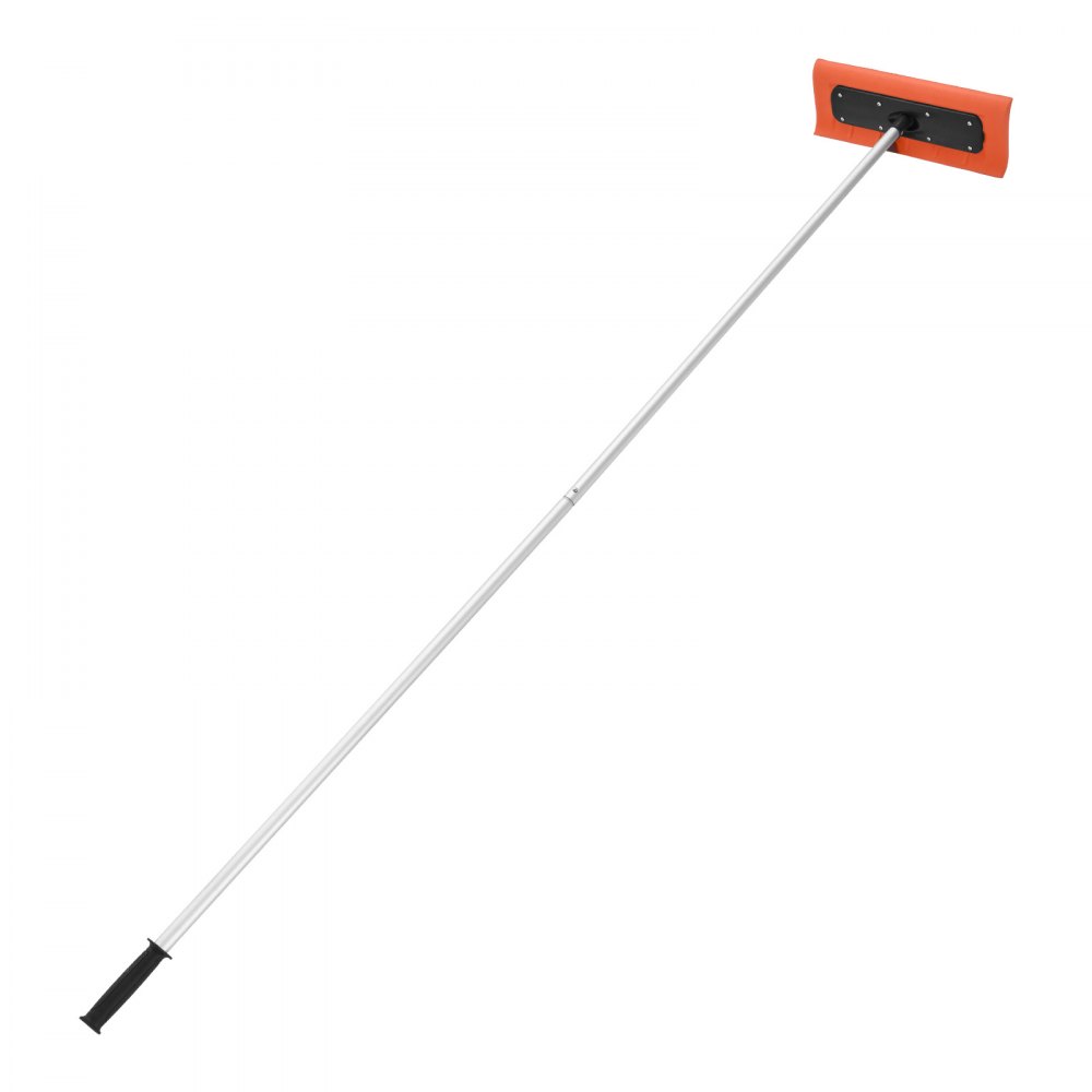 VEVOR Snow Roof Rake, 45cm Foam Blade, 2.25-5.62 m Adjustable Roof Snow Scraper, Extension Tubes & Non-Slip Handle, Lightweight Snows Removal Tool for House Leaves Debris Clearing
