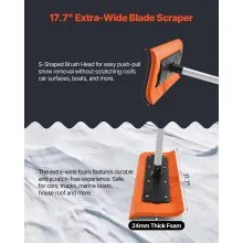 VEVOR 7.3-18.4ft Adjustable Snow Roof Rake 17.7 in Foam Blade Snows Removal Tool
