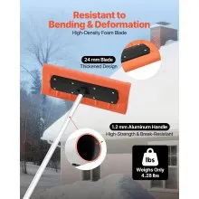 VEVOR 7.3-18.4ft Adjustable Snow Roof Rake 17.7 in Foam Blade Snows Removal Tool
