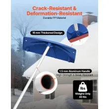 VEVOR 3.8-18.2 ft Snow Roof Rake 24 in Plastic Blade with Wheels Lightweight