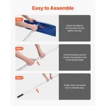 VEVOR 3.8-18.2 ft Snow Roof Rake 24 in Plastic Blade with Wheels Lightweight