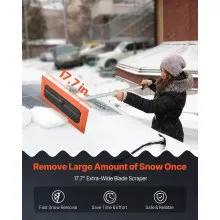 VEVOR 4' Car Roof Snow Rake 17.7" Foam Blade No Scratch Lightweight Snow Removal