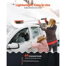 VEVOR 4' Car Roof Snow Rake 17.7" Foam Blade No Scratch Lightweight Snow Removal