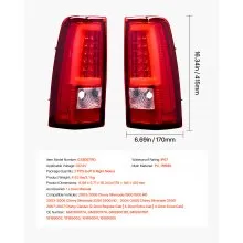 VEVOR Tail Light Assembly 2PCS Driver & Passenger Side LED Taillight with Bulbs