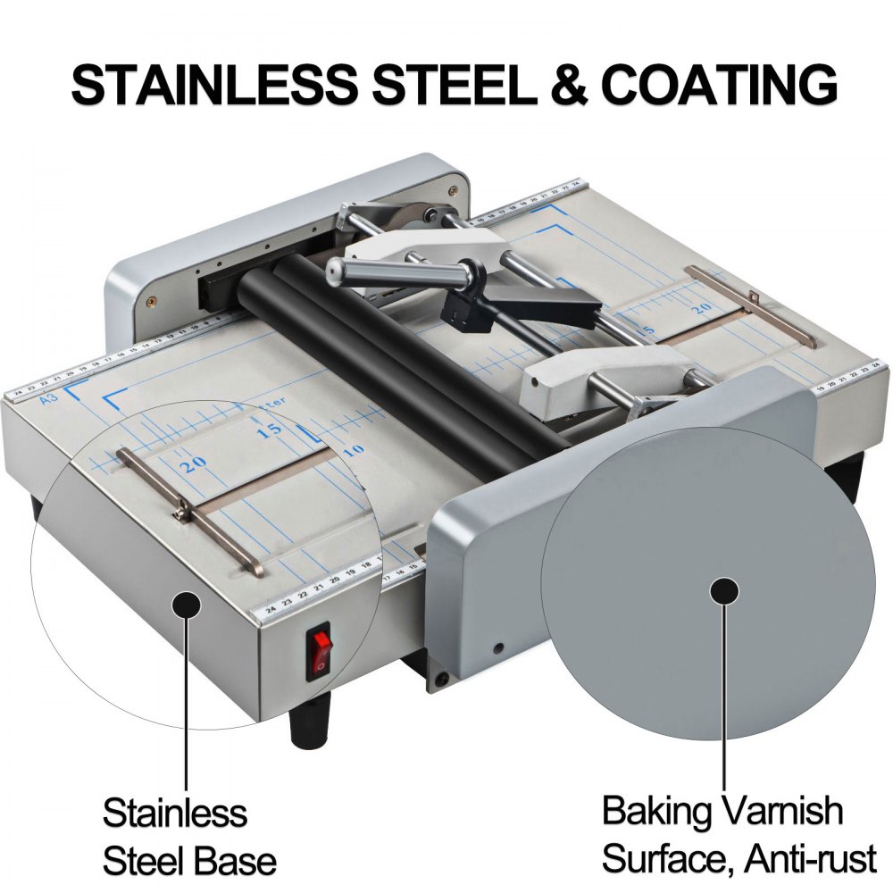 VEVOR A3 Paper Folding Machine Booklet Folding Machine w/ Five Binding Positions