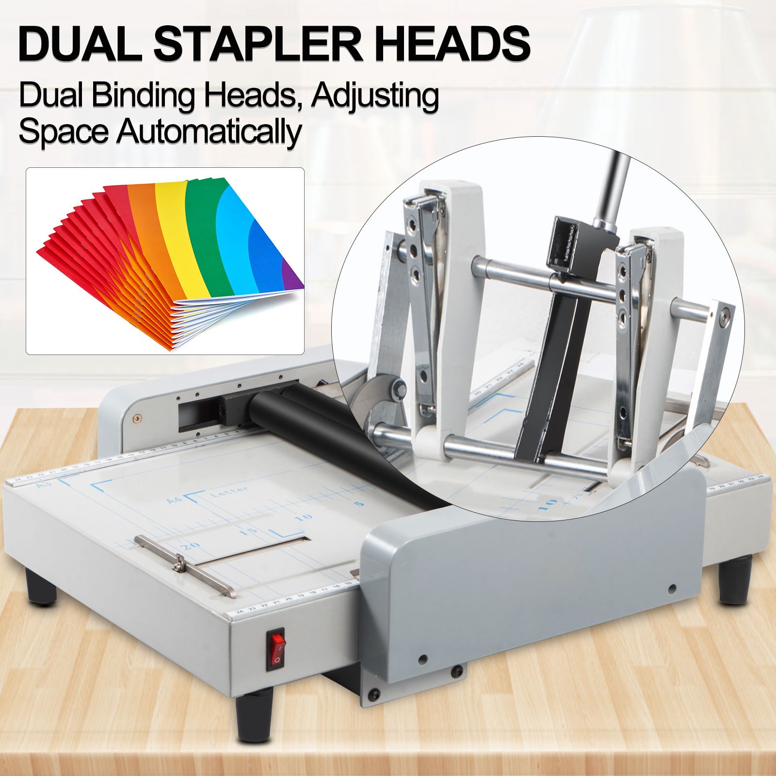 VEVOR A3 Paper Folding Machine Booklet Folding Machine w/ Five Binding Positions