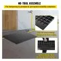 VEVOR Rubber Threshold Ramp, 6.5 cm Rise Threshold Ramp Doorway, 3 Channels Cord Cover Rubber Solid Threshold Ramp, Rubber Angled Entry Rated 1000 kg Load Capacity for Wheelchair and Scooter