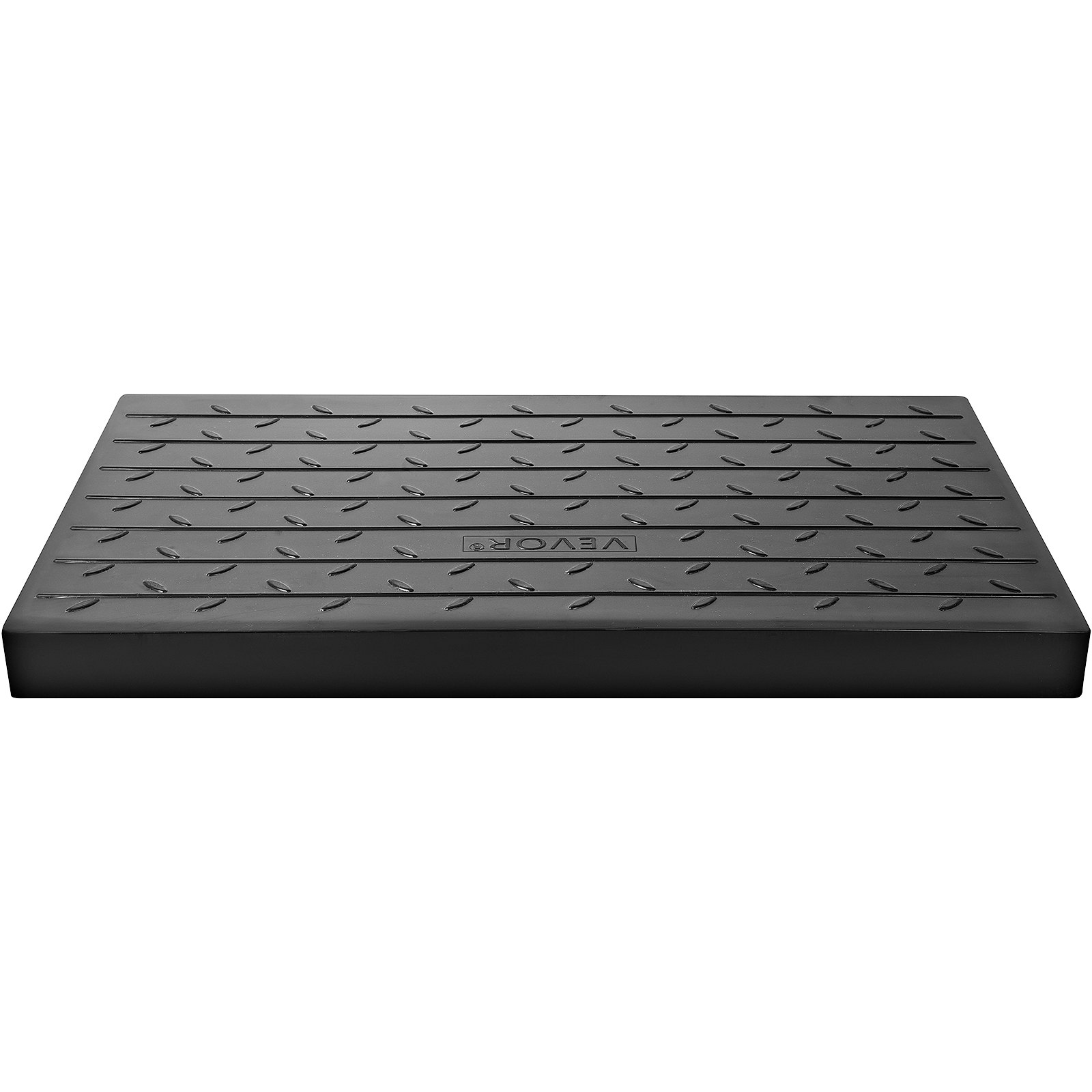 VEVOR Rubber Threshold Ramp, 2.6\" Rise Threshold Ramp Doorway, 3 Channels Cord Cover Rubber Solid Threshold Ramp, Rubber Angled Entry Rated 2202 Lbs Load Capacity for Wheelchair and Scooter
