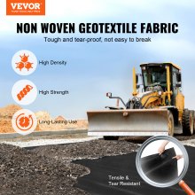 VEVOR Driveway Fabric, 1*50m Non Woven Geotextile Fabric, Heavy Duty Garden Weed Barrier Fabric, 4.43OZ Landscape Fabric, French Drains Drainage Fabric, Ground Cover Weed Control Fabric