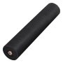 roll of black VEVOR geotextile fabric, perspective view with white background.