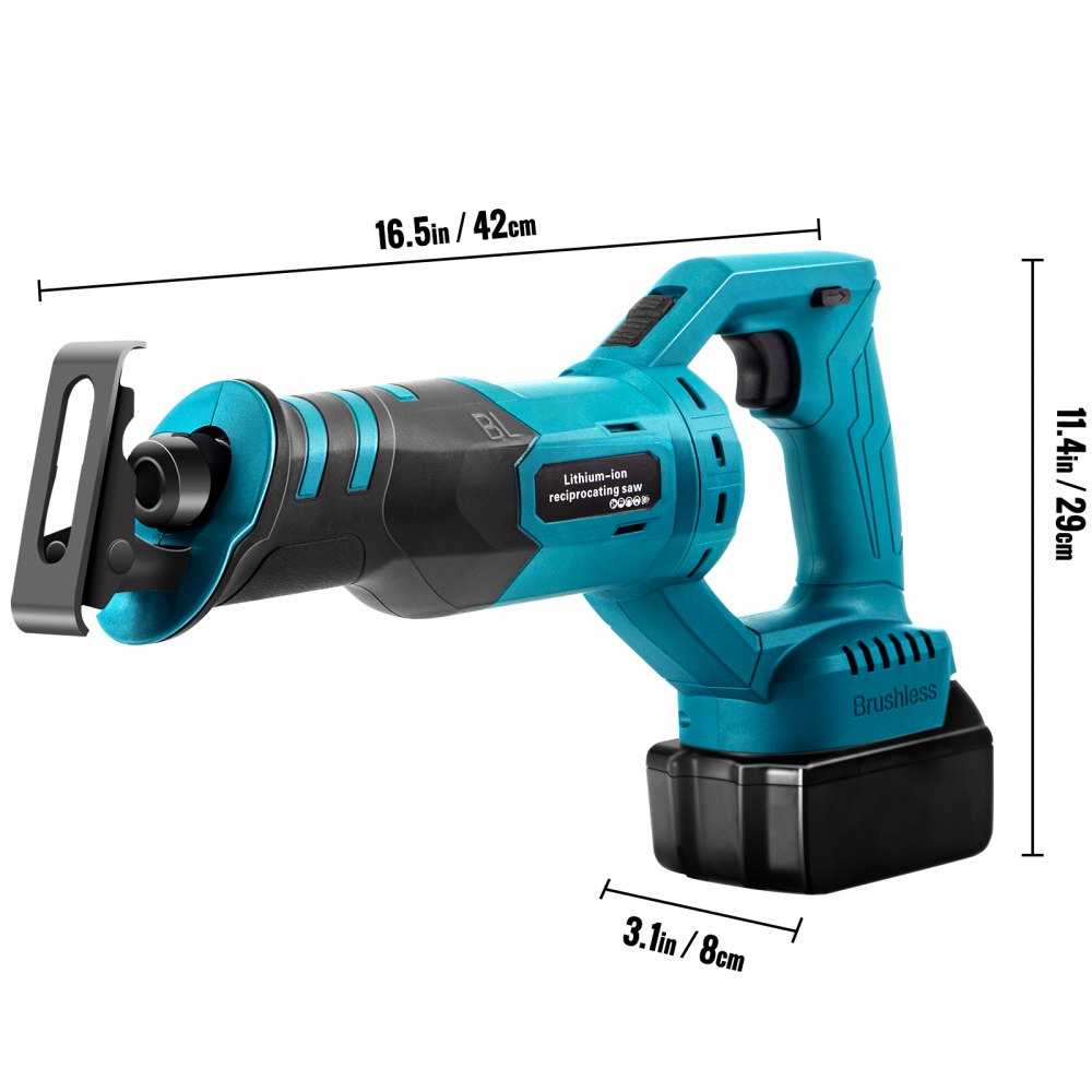 Vevor Cordless Reciprocating Saw Variable Speed Reciprocating Saw 18v 2 Battery