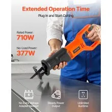VEVOR Corded Reciprocating Saw Electric Reciprocating Saw 120V 6 Amp 3000 SPM
