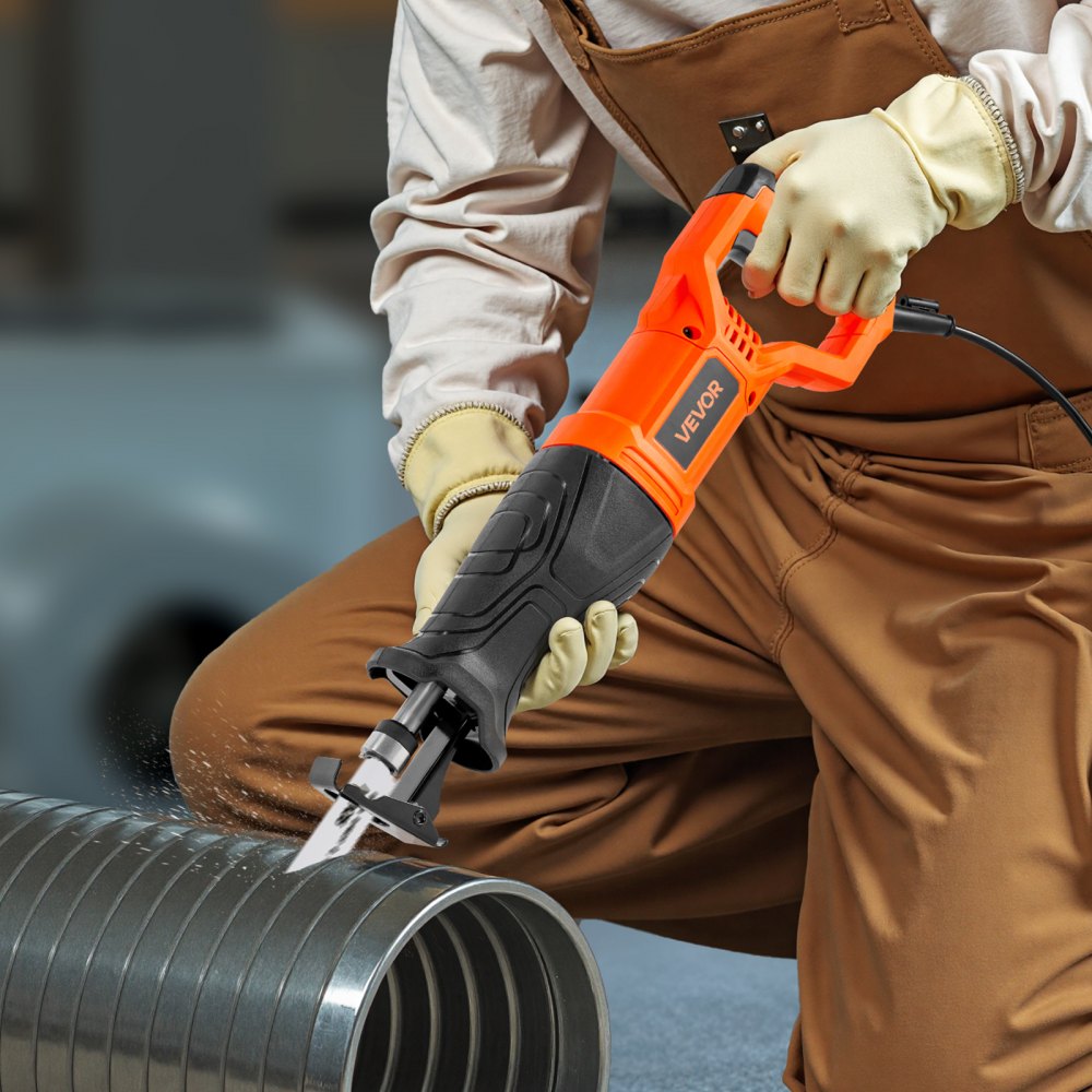 VEVOR Corded Reciprocating Saw, 120 Volt 7.5 Amp, 2800 SPM Variable Speed, 1-1/8 inch Stroke Length, Electric Reciprocating Saw with 8 Blades and Carrying Bag, for Wood, Metal, and Plastic Cutting