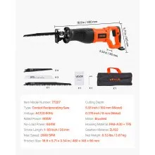 VEVOR Corded Reciprocating Saw Electric Reciprocating Saw 120V 7.5 Amp 2800 SPM