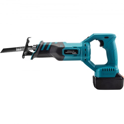 VEVOR Cordless Reciprocating Saw, 18V Max Reciprocating Saw, 1 Battery Brushless Reciprocating Saw Kit, Powerful Variable Speed 180° Rotation Reciprocating Saw with 4 Blades for Wood & Metal Cutting