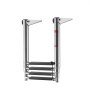 VEVOR Boat Ladder, 4 Steps, Stainless Steel Telescoping Folding Swim Deck Ladder for Rear Entry Inboard, Heavy Duty 408.23 kg Capacity with Wide Anti-Slip Steps, for Outboards, Yacht, Pontoon Boats