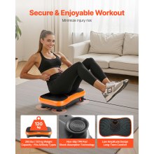 Vibration Plate Exercise Machine Whole Body Shaker Fitness Platform Orange