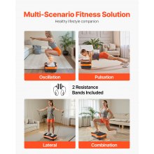 Vibration Plate Exercise Machine Whole Body Shaker Fitness Platform Orange