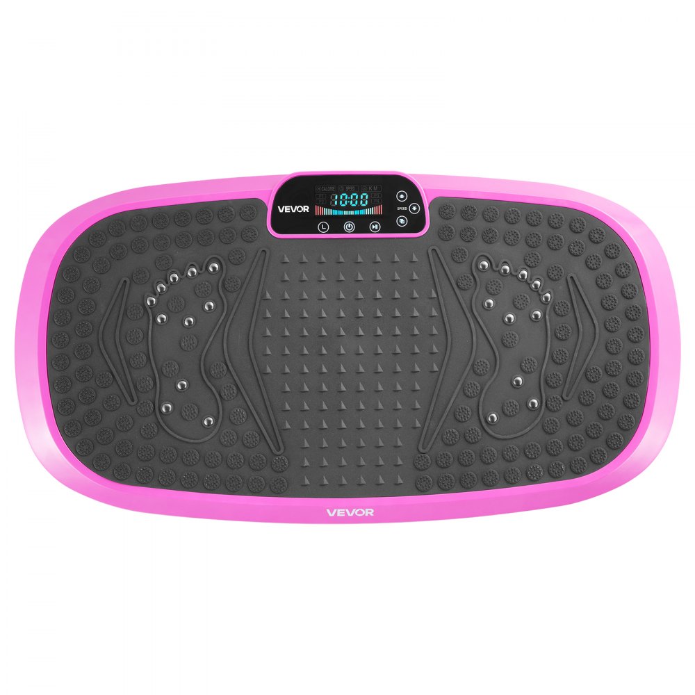 VEVOR Vibration Plate Exercise Machine, Full Body Shaker with Magnetic Acupoints for Lymphatic Drainage and Weight Loss, Home Gym Workout Fitness Equipment with 2 Resistance Bands for Women Men, Pink