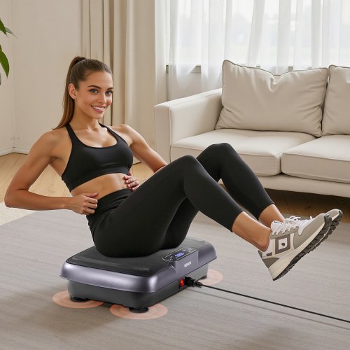 VEVOR Vibration Plate Exercise Machine with 2 Resistance Bands Full Body Vibrating Platform for Home Workout Fitness Black VEVOR Vibration Plate Exercise Machine with 2 Resistance Bands Full Body Vibrating Platform for Home Workout Fitness Black