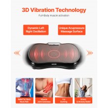 Vibration Plate Exercise Machine Full Body Shaker Fitness Platform Black